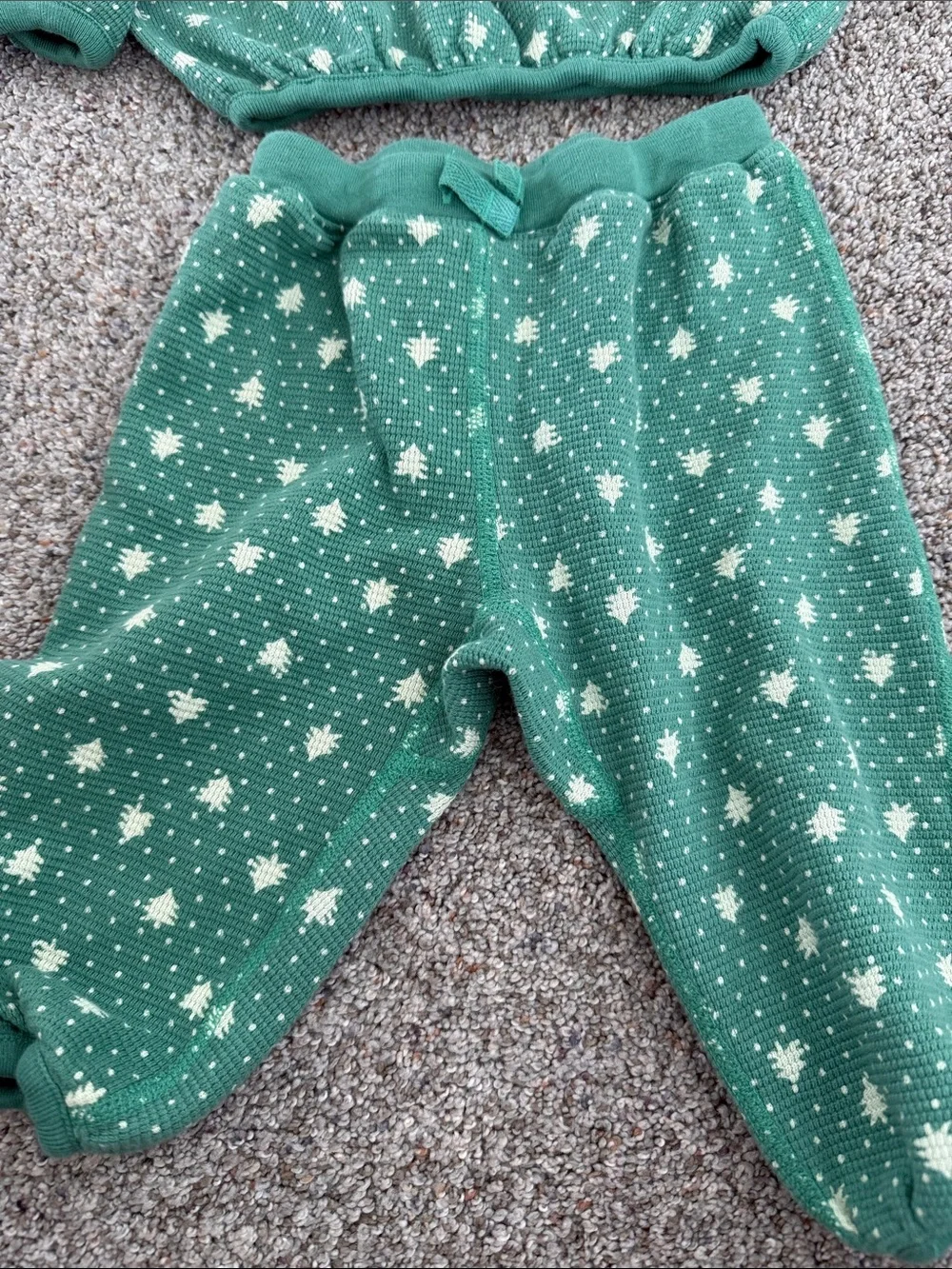 Hanna Andersson Baby Light Green Forest Long Sleeve Waffle top & pants set 6-12